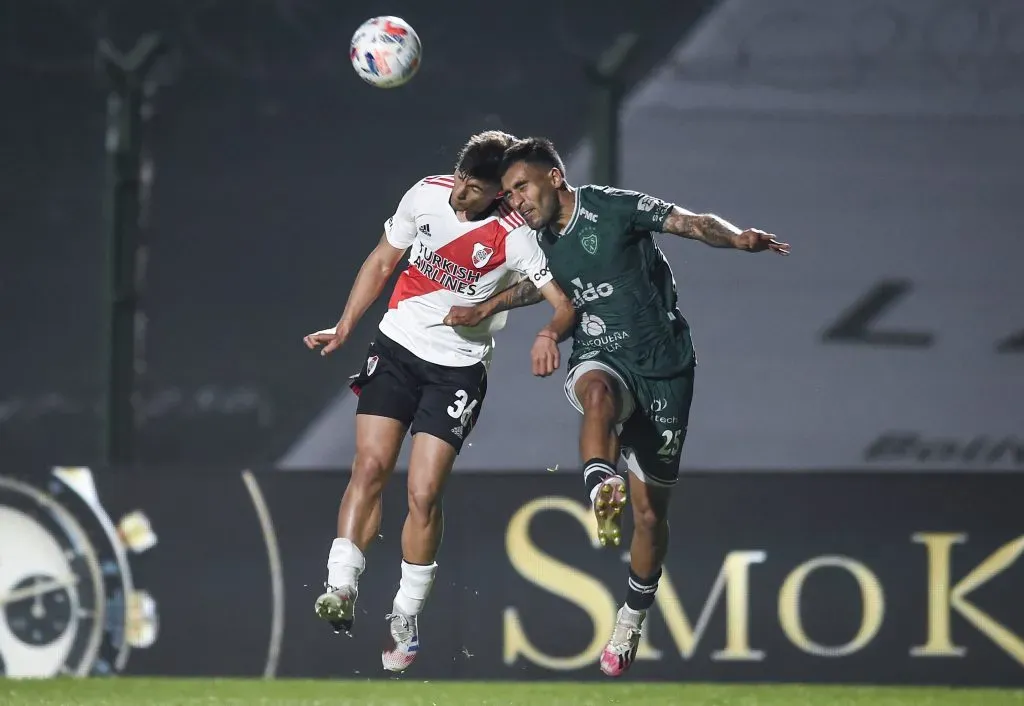 Salomoni en su debut en River frente a Sarmiento en 2021. (Getty Images)