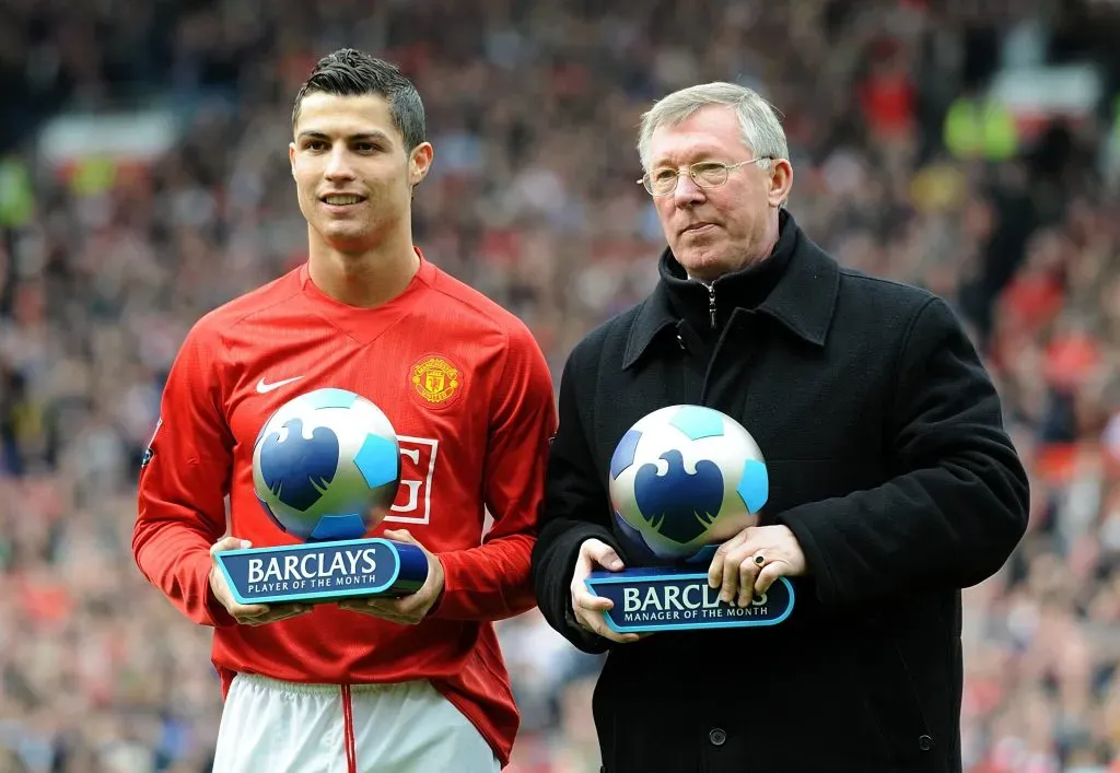 Cristiano Ronaldo junto a Ferguson, quien fue el mejor entrenador de su carrera.