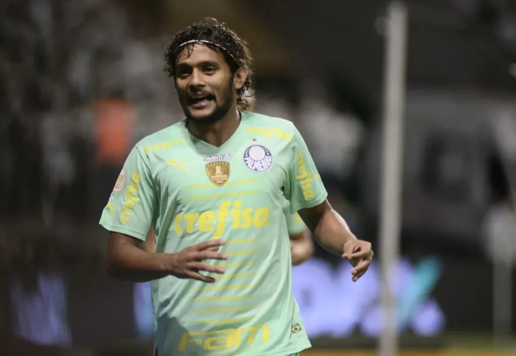 Gustavo scarpa jogador do Palmeiras comemora seu gol durante partida contra o Avai no estadio Arena Allianz Parque pelo campeonato Brasileiro A 2022. Foto: Alan Morici/AGIF