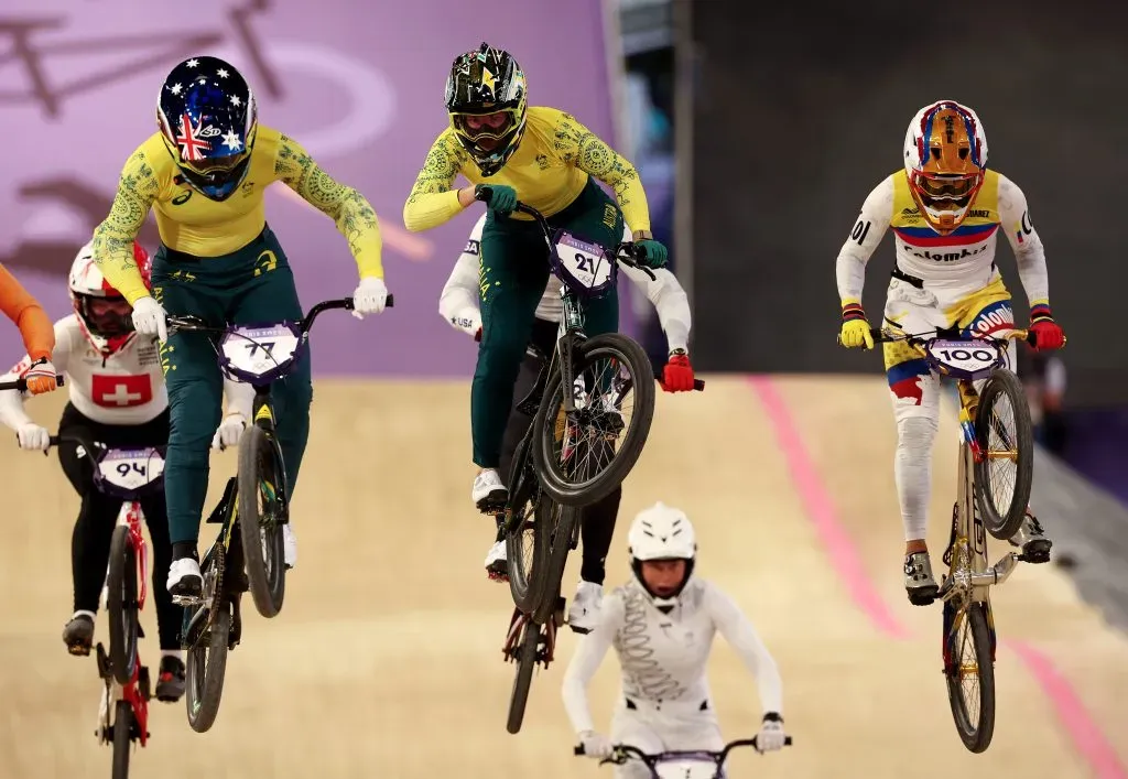 Saya Sakakibara, Lauren Reynolds y Mariana Pajón. (Photo by Tim de Waele/Getty Images)