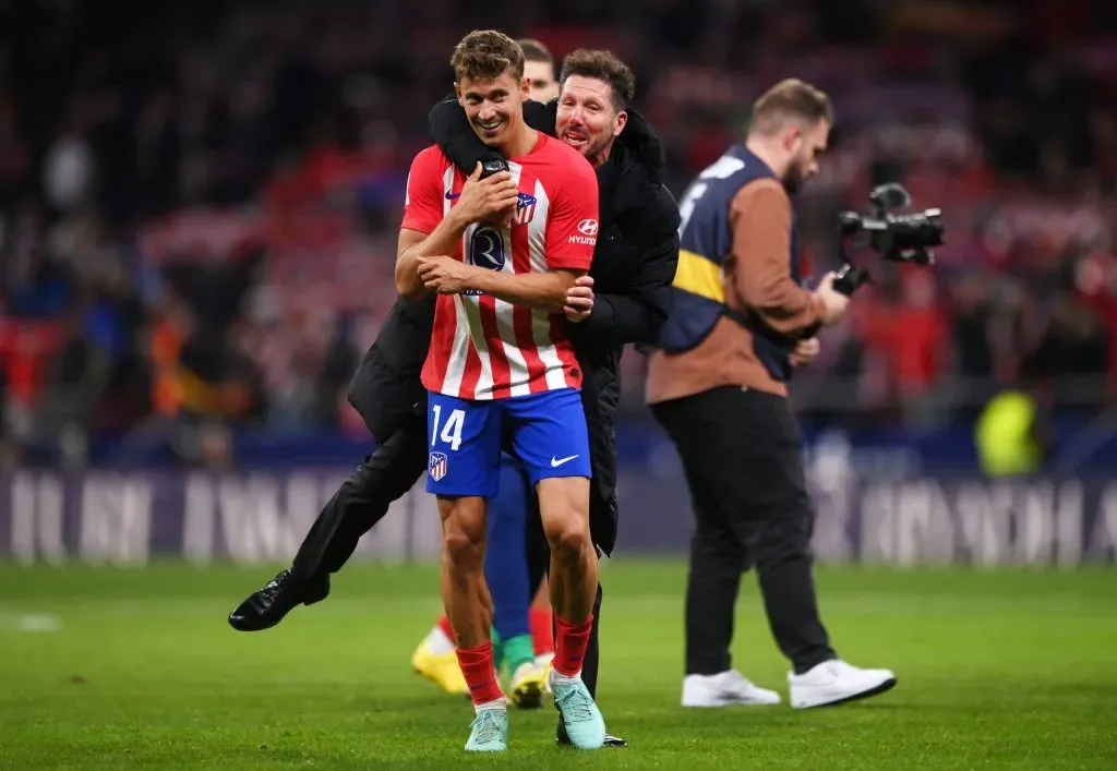 Simeone comemora classificação do Atlético de Madrid na Copa do Rei. Foto: Denis Doyle/Getty Images