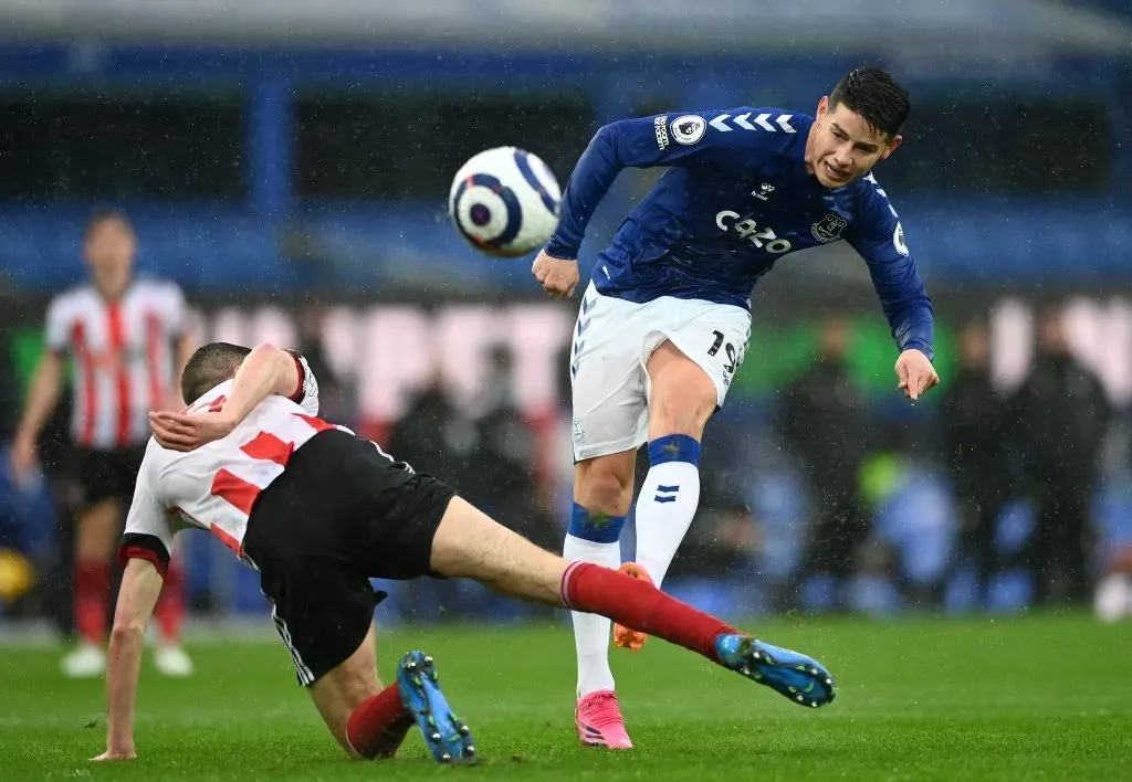 James em ação pelo Everton FC. (Photo by Gareth Copley/Getty Images)