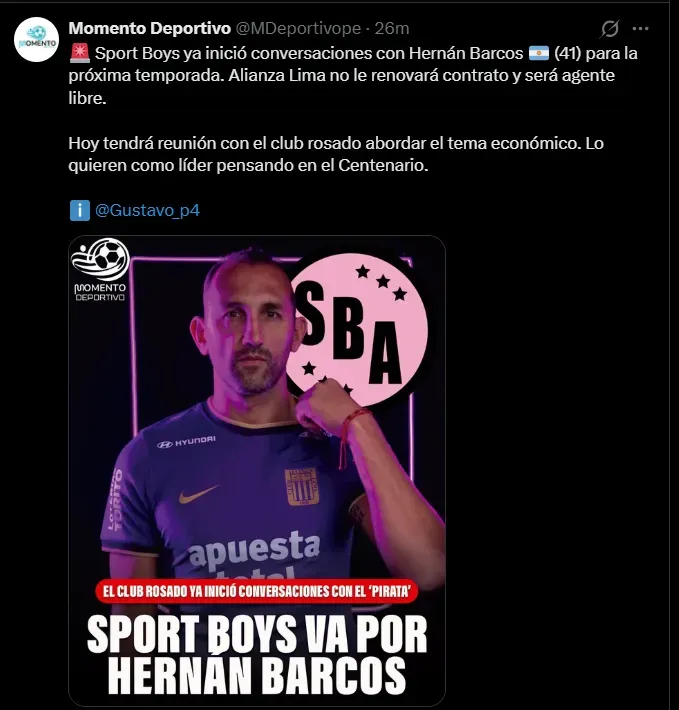 Fuente: @MDeportivope