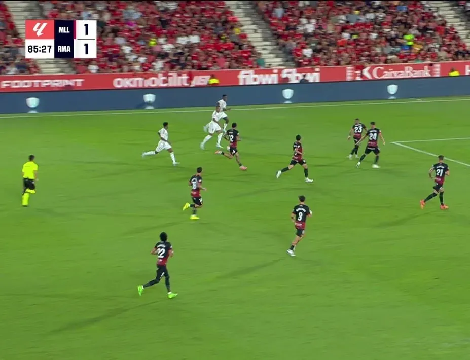 El pésimo ataque que Real Madrid armó ante Mallorca. | Foto: Captura.