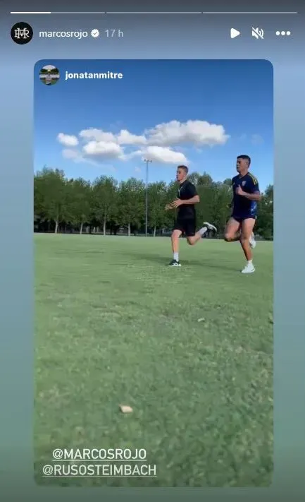 Marcos Rojo entrenándose de forma particular.