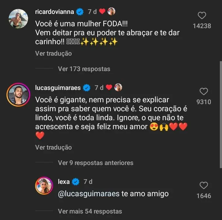 Reação seguidores - Foto: Instagram Lexa