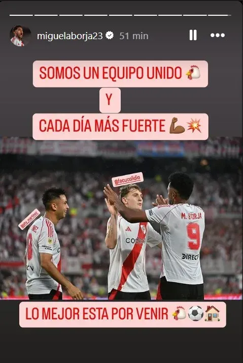 Miguel Borja, en su Instagram.