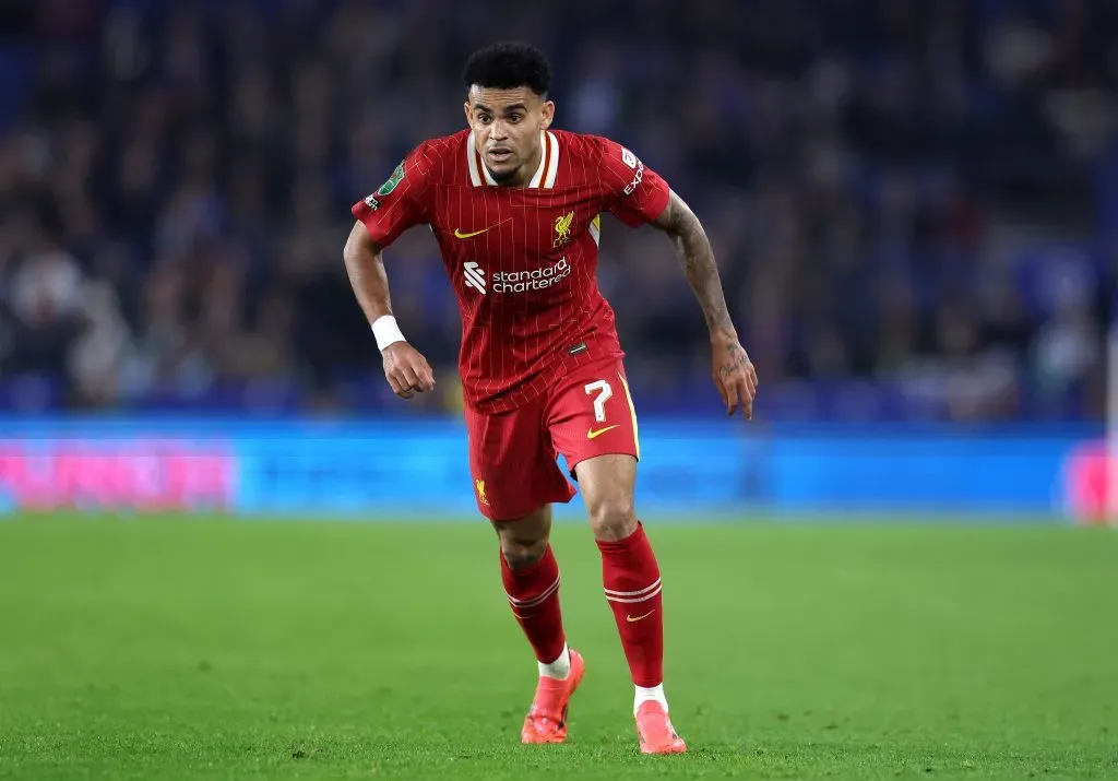 Luis Díaz con Liverpool. Foto: Alex Davidson/Getty Images.