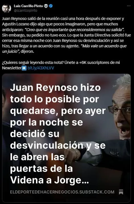 Luis Carrillo empezó su relato la noche anterior. (Foto: Twitter).