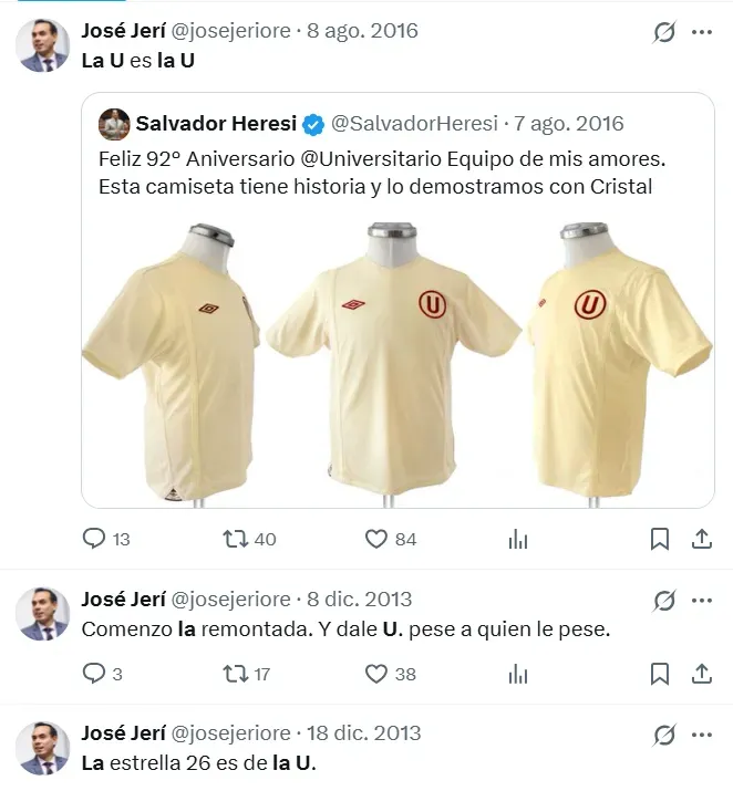 José Jerí es hincha de Universitario. (Foto: Producción Bolavip)