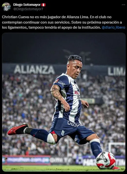 Christian Cueva no seguirá en Alianza Lima. (Foto: Twitter).