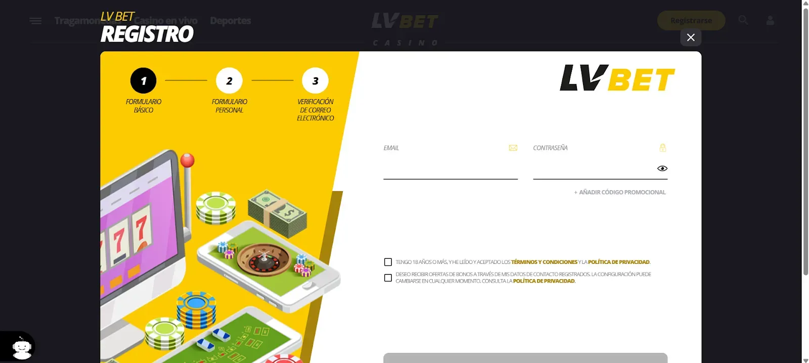 código promocional LVBET