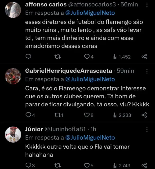 Repercussão via Twitter