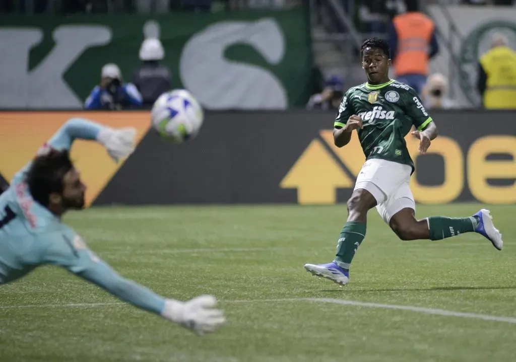 SP – SAO PAULO – 13/05/2023 – BRASILEIRO A 2023, PALMEIRAS X BRAGANTINO – Endrick jogador do Palmeiras durante partida contra o Bragantino no estadio Arena Allianz Parque pelo campeonato BRASILEIRO A 2023. Foto: Alan Morici/AGIF