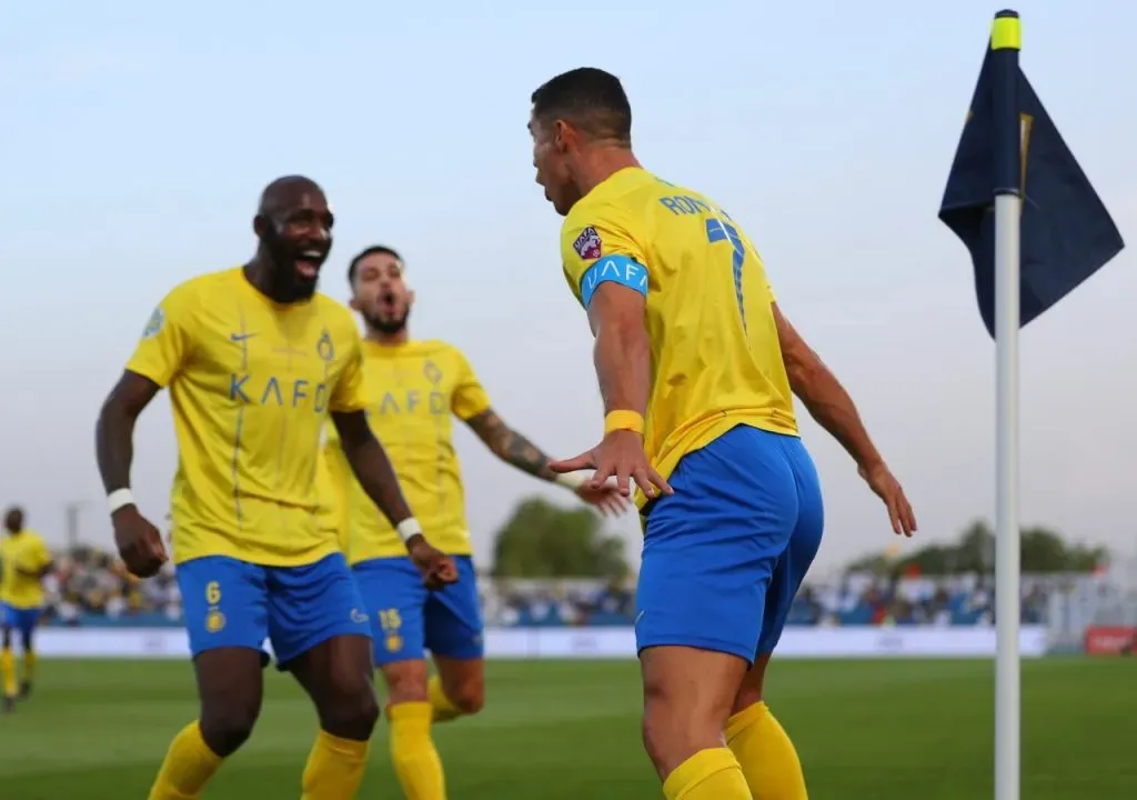 Cristiano Ronaldo celebra su gol en Liga de Campeones Árabe (@AlNassrFC)