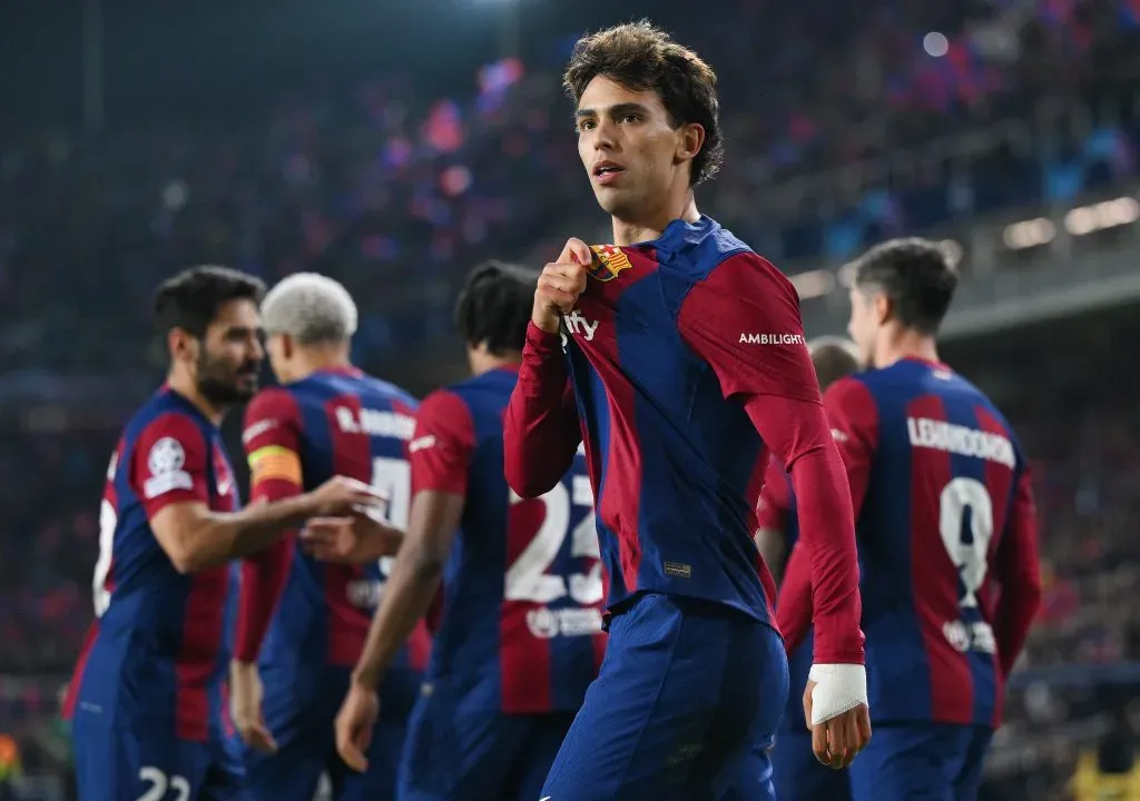 João Félix celebrando gol pelo Barcelona. (Photo by David Ramos/Getty Images)