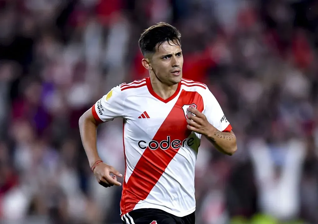 Pablo Solari jogador do River Plate na Copa de la Liga Profesional 2023. Foto: Marcelo Endelli/Getty Images