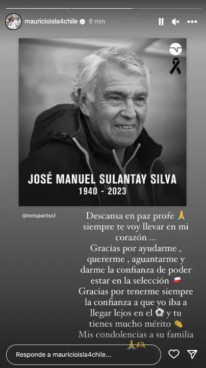 Mauricio Isla dejó un triste adiós a José Sulantay. Foto: Instagram