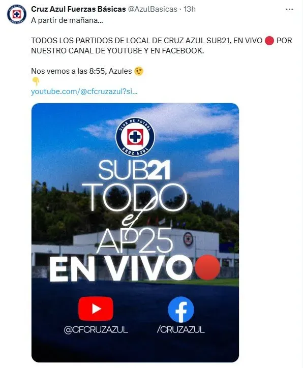 Cruz Azul Sub-21 vs. León contará con transmisión gratuita (X)