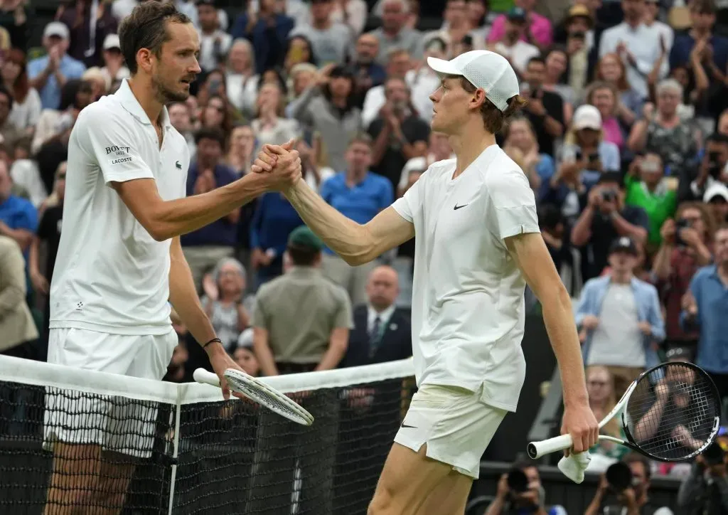 Medvedev luego de derrotar a Sinner en Wimbledon