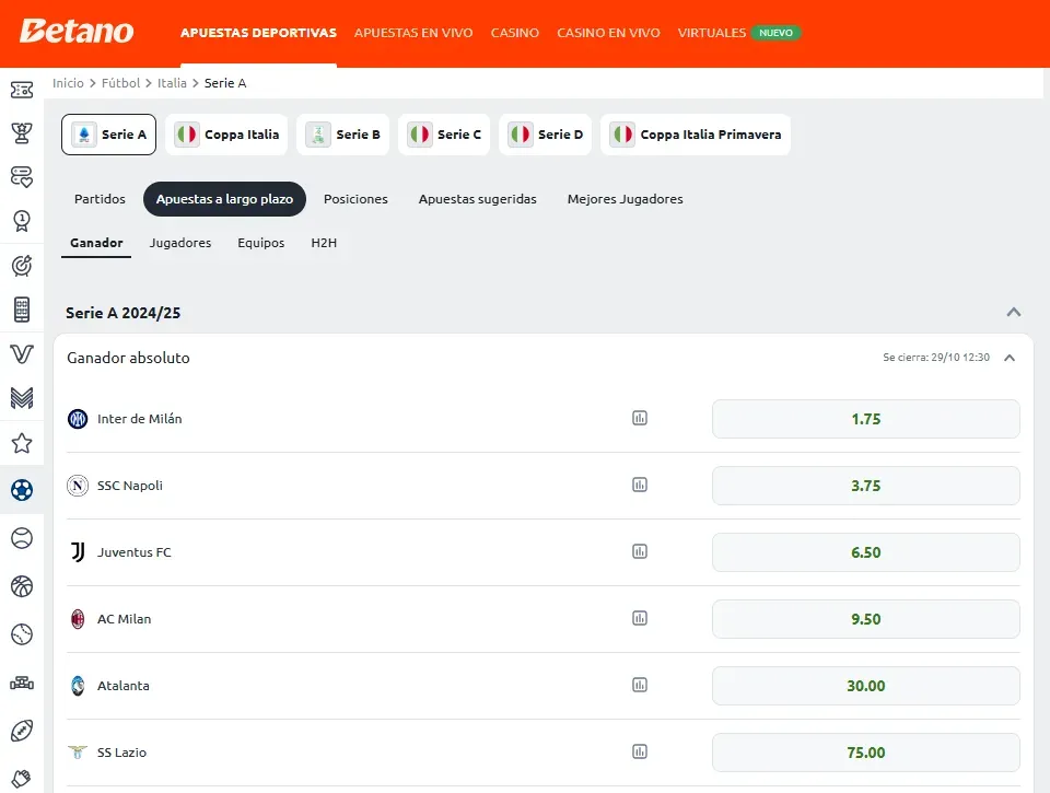 Apostar en Serie A