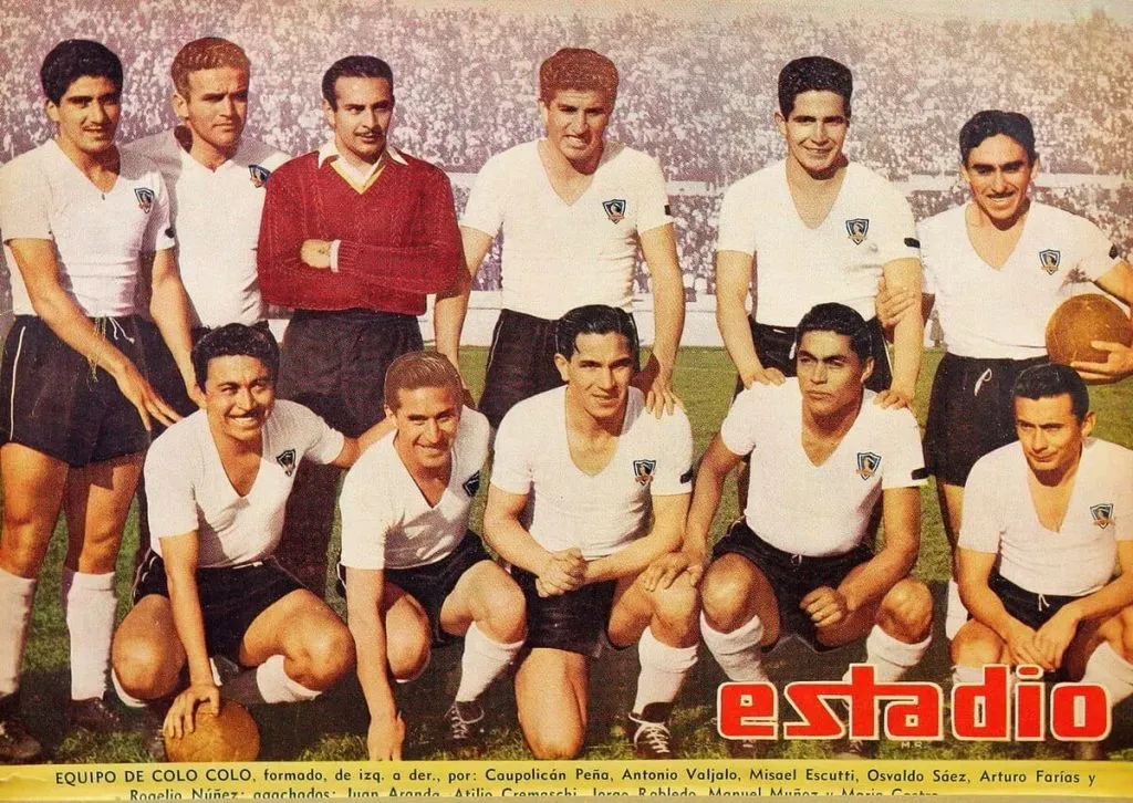 Manuel Colo Colo Muñoz el cuarto de izquierda a derecha abajo. Imagen: Revista Estadio