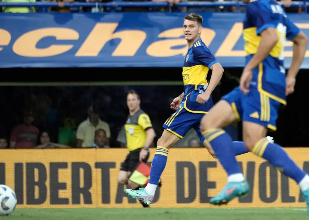 Merentiel y el gol que le “robó” a Zenón. (Foto: Boca)