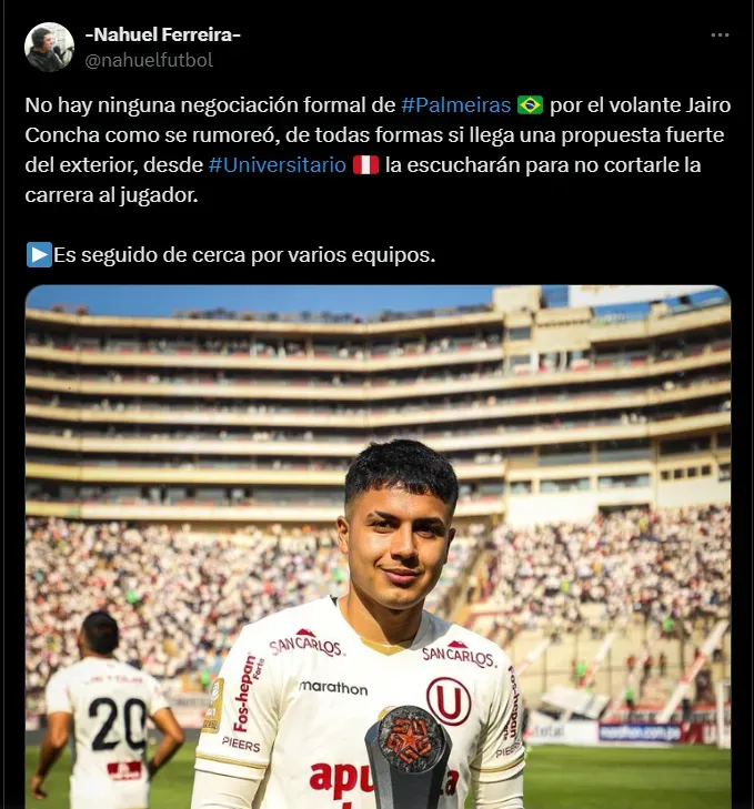Fuente: @nahuelfutbol