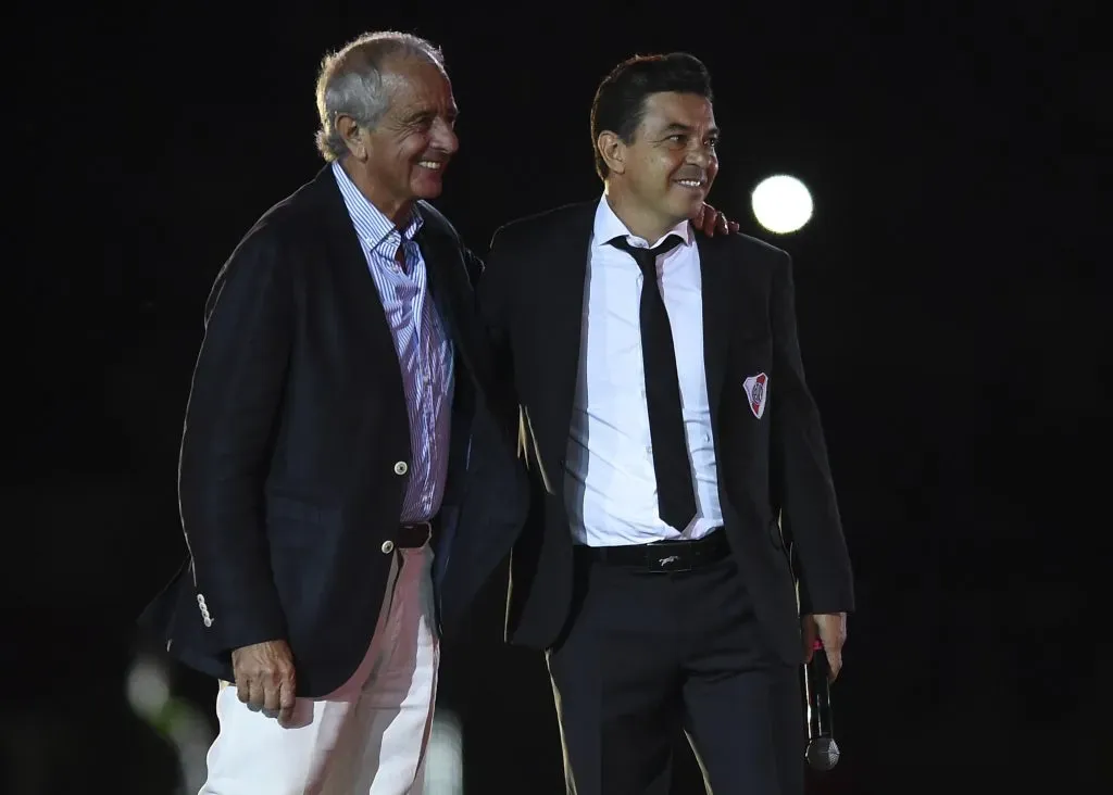 D’Onofrio y Gallardo durante el primer aniversario de la final de Madrid.