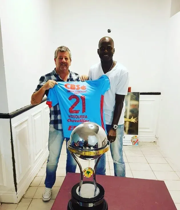 Mosquera junto a Julito Grondona en el aniversario por los 10 años de la Copa Sudamericana