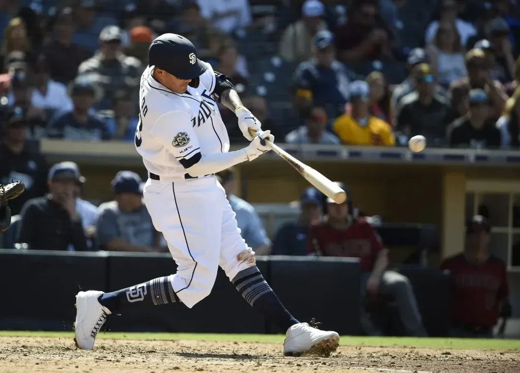 Manny Machado dio su primer HR con los Padres de San Diego un 3 de abril de 2019 vs Dbacks de Arizona en Petco Park (Getty Images)