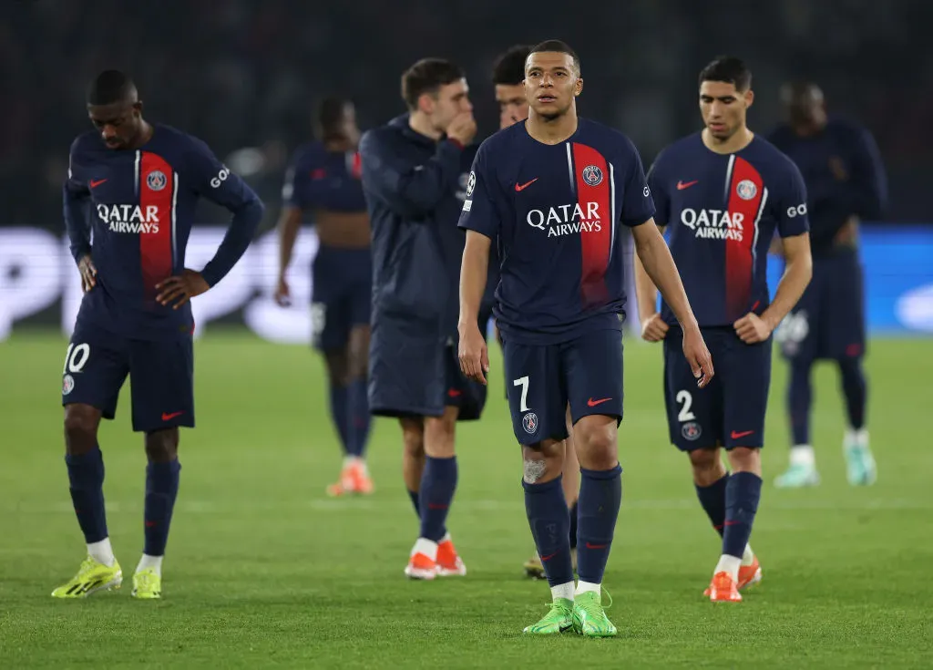 Mbappé jugando en el PSG contra el Borussia Dortmund, en Mayo de 2024 (Getty)