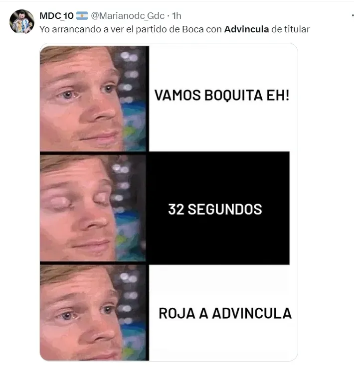 Luis Advíncula víctima de memes tras expulsión. (Foto: Captura de X)