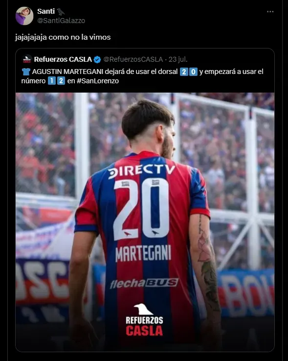 Los comentarios de los hinchas de San Lorenzo.