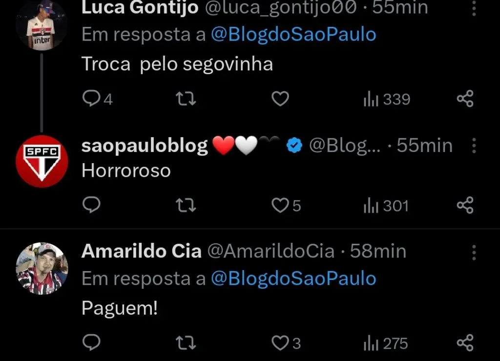 Repercussão via Twitter