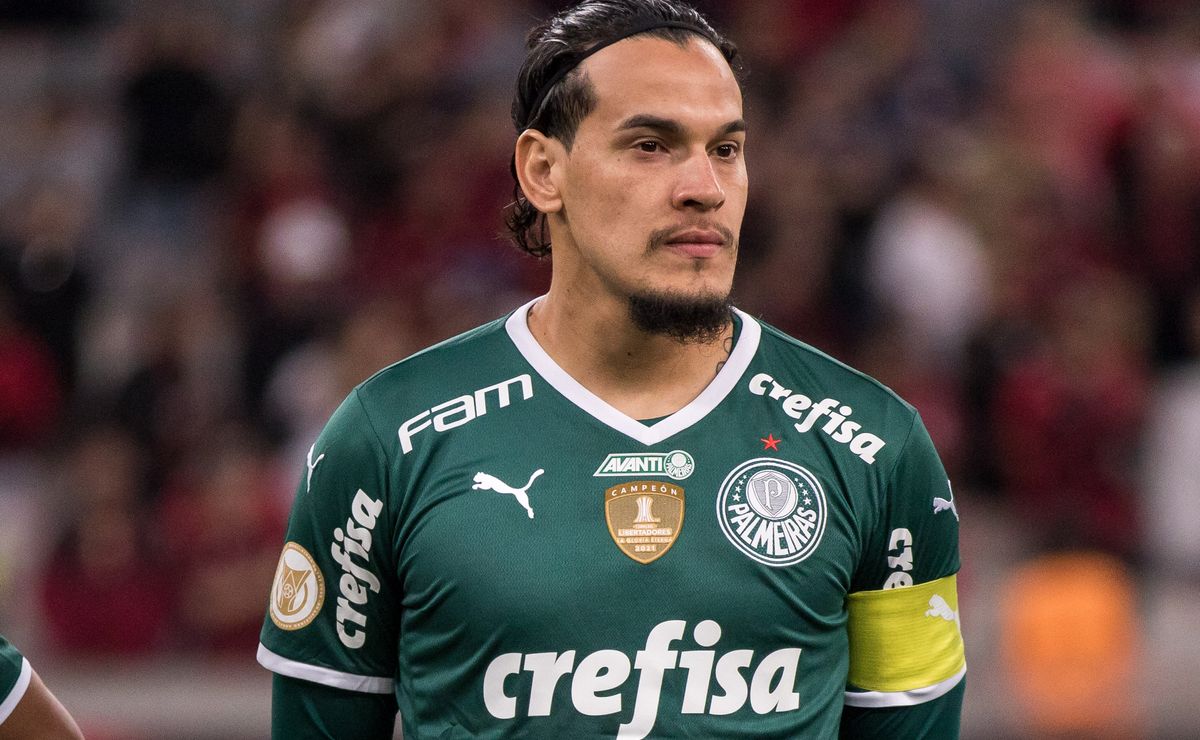 Gustavo Gómez do Palmeiras, durante a partida entre Avaí e Palmeiras, pela  14ª rodada do Campeonato Brasileiro Série A 2022, no Estádio da Ressacada  neste domingo 26. (Photo by pressinphoto/Sipa USA Stock