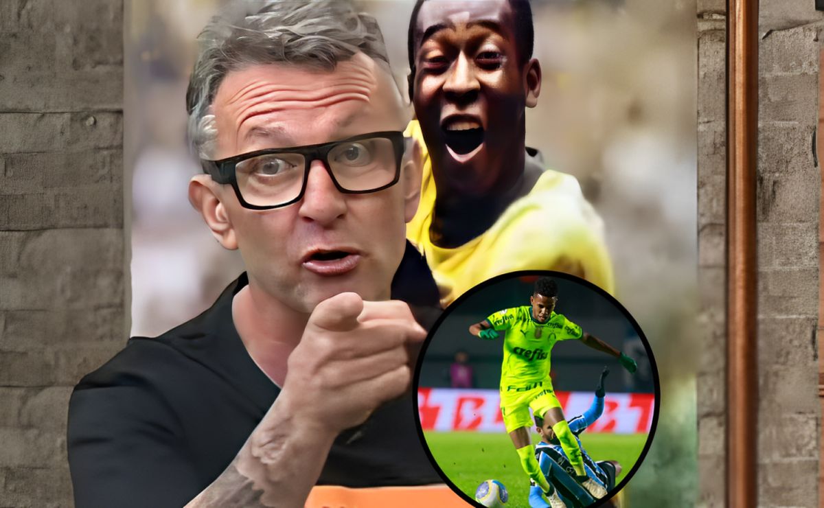 Neto questiona decisão da arbitragem em jogo entre Palmeiras e Grêmio no Brasileirão.