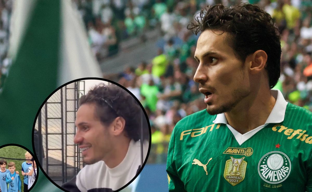 Raphael Veiga é flagrado ensinando filho de Luan a cantar hino 'à la Palmeiras' e vídeo diverte torcida