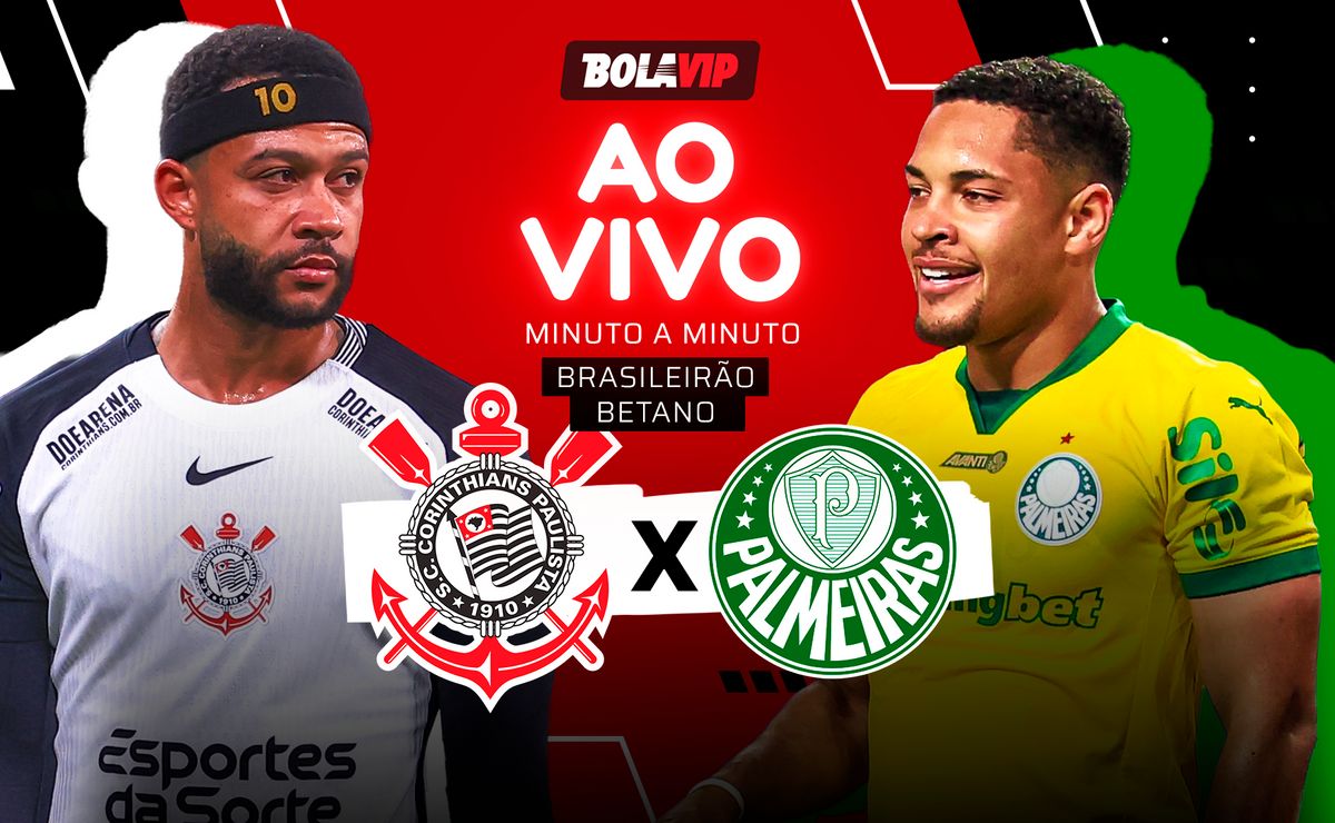 Corinthians x Palmeiras AO VIVO – 1 x 1 – Intervalo – Vitor Roque e Piquerez (contra) marcaram pelo Brasileirão Betano
