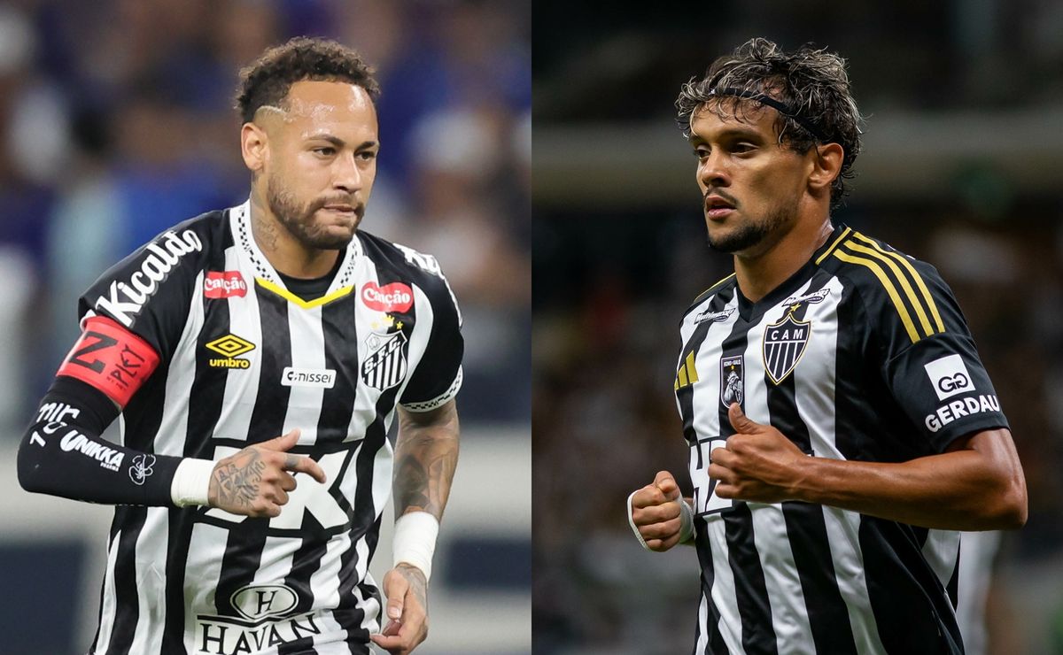 Neymar, do Santos, soma 11,1% menos participações em gols que Scarpa, do Atlético-MG, no ano
