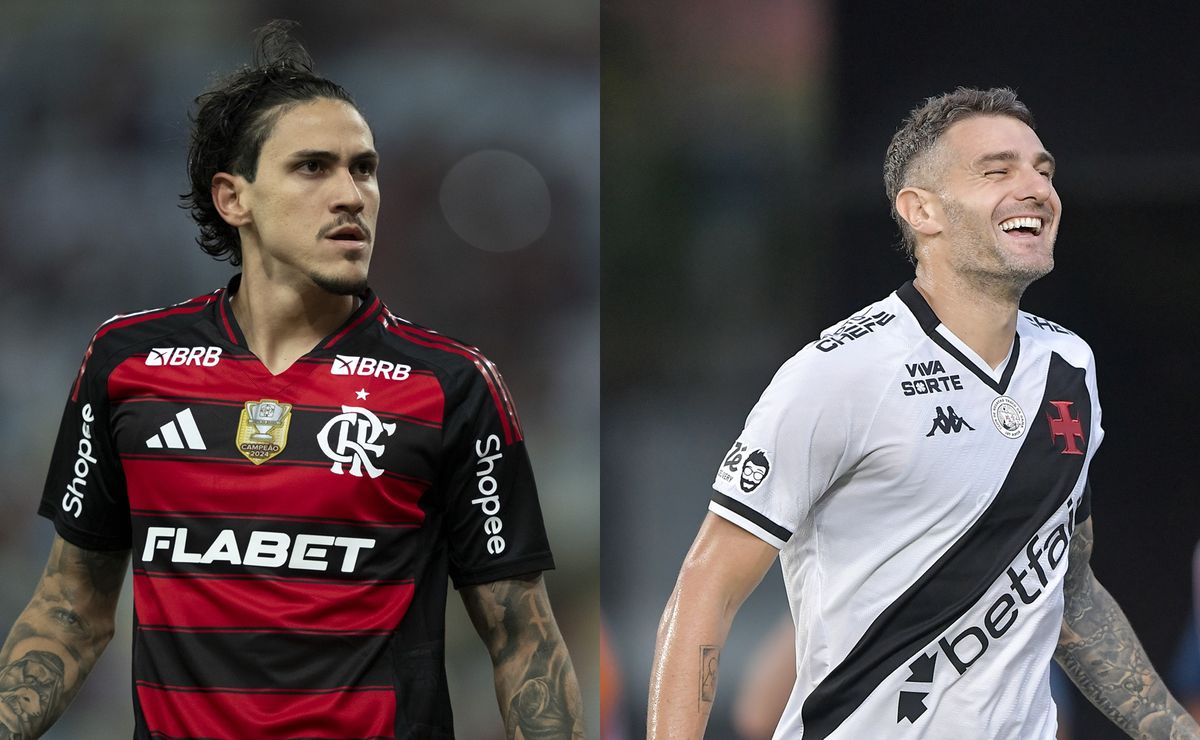 Pedro, do Flamengo, possui média de gols 28,57% inferior à de Vegetti, do Vasco, em 2025