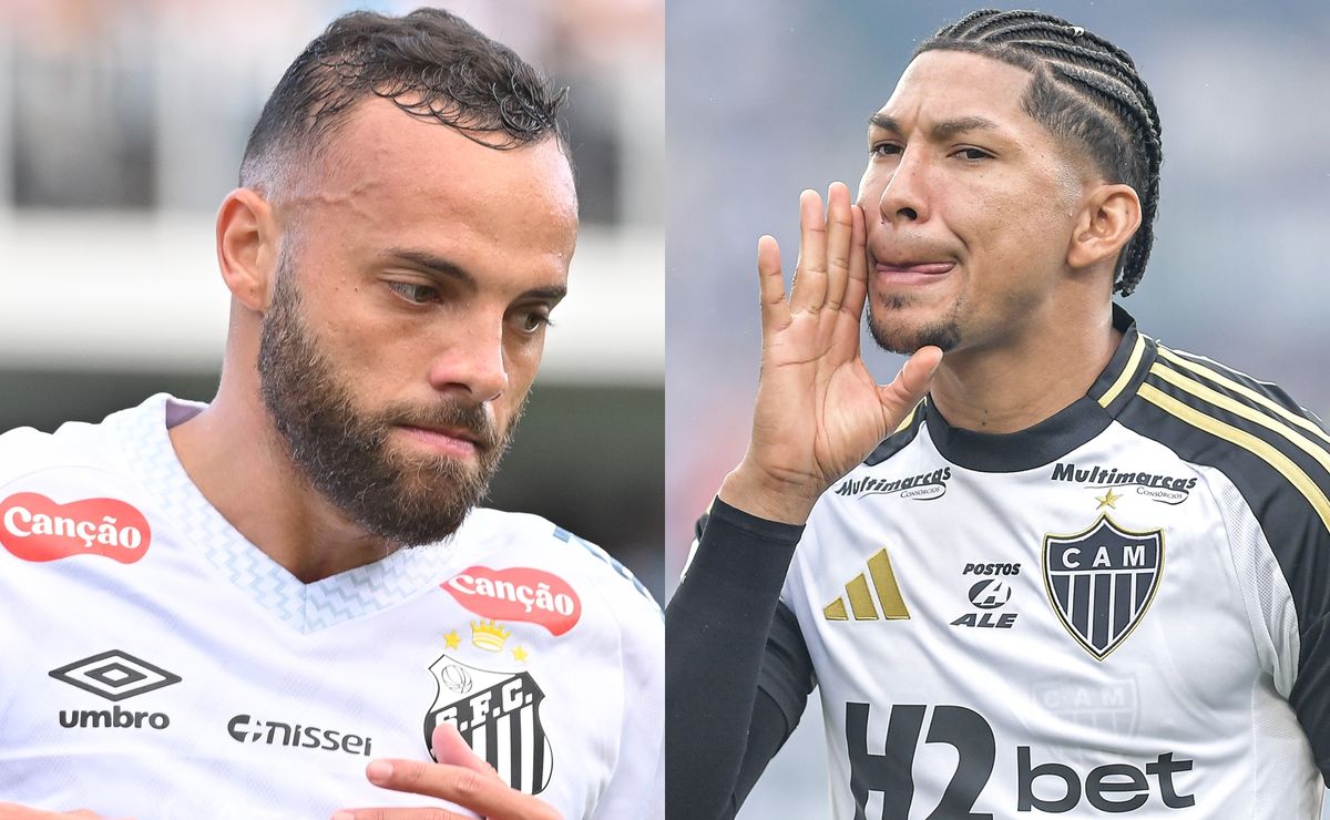 Guilherme, do Santos, marcou 30% mais gols que Rony, do Atlético-MG, em 2025
