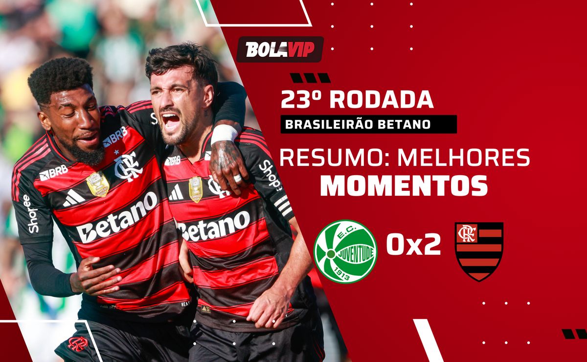 Juventude 0 x 2 Flamengo: resumo completo do jogo e gols pelo Brasileirão Betano