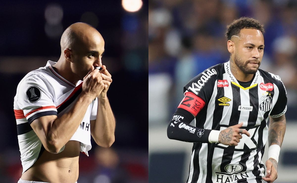 Lucas, do São Paulo, ficou fora por lesão em 13 jogos a mais que Neymar, do Santos, no Brasileirão