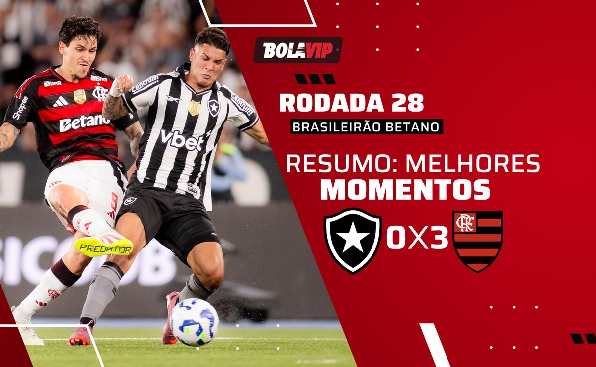 Botafogo 0 x 3 Flamengo: resumo completo do clássico pelo Brasileirão Betano
