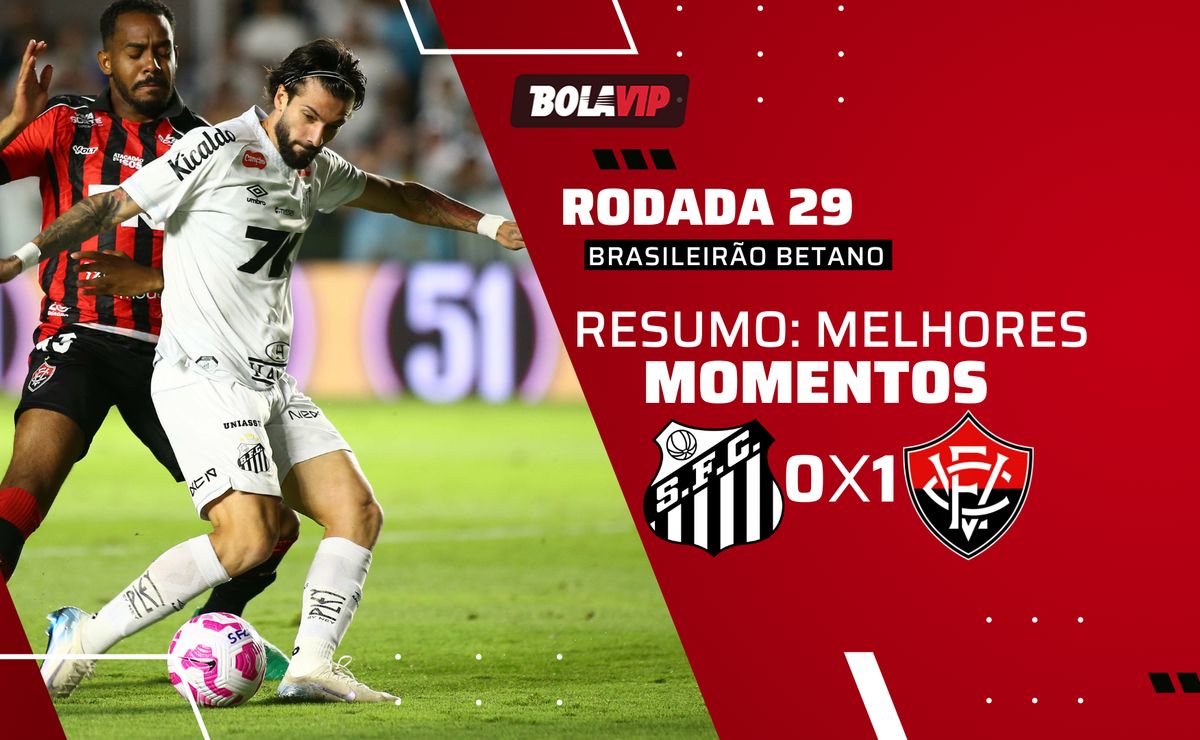 Santos PERDE para o Vitória por 1 a 0 e fica colado no Z4 do Brasileirão Betano