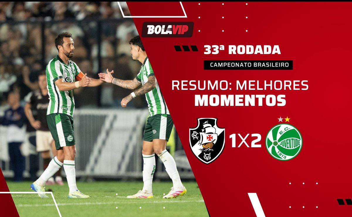 Juventude VENCE o Vasco, de virada, e acirra briga contra o Z4 do Campeonato Brasileiro