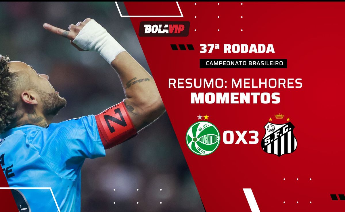 Neymar dá show, aplica hat-trick e Santos goleia o Juventude pelo Brasileirão Betano