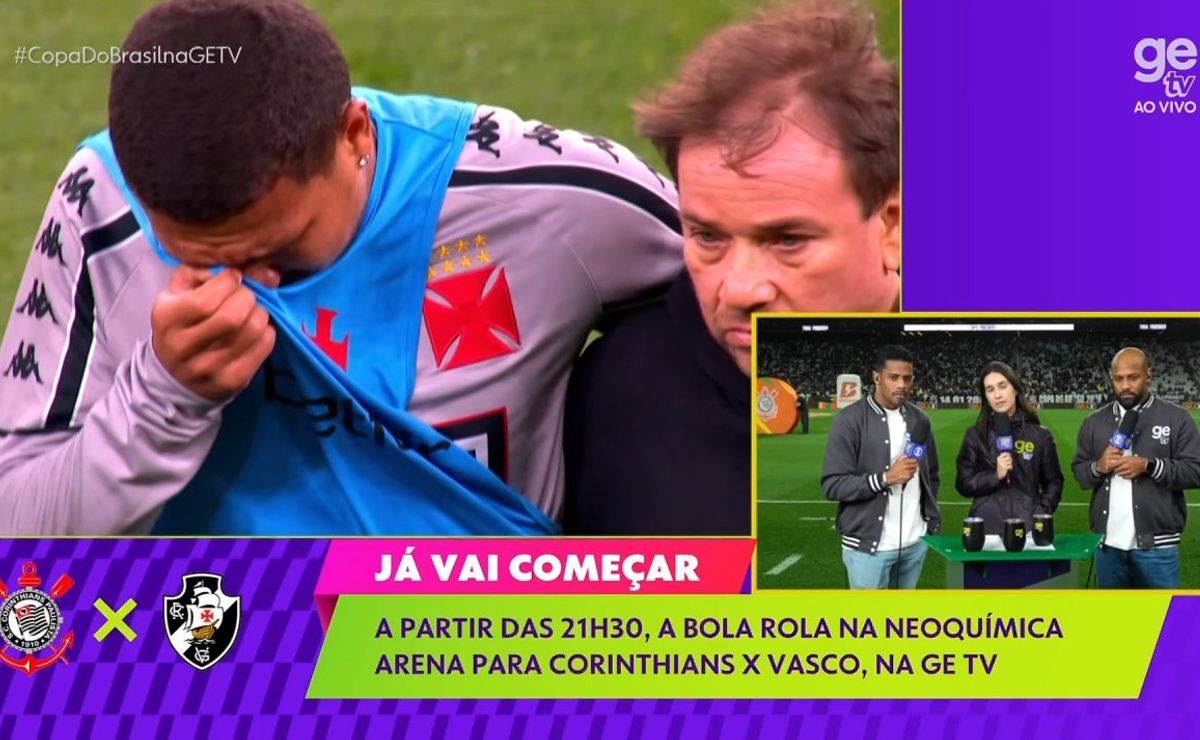 Baixa para final no Vasco: Cocão machuca joelho no aquecimento e sai de campo em prantos; assista