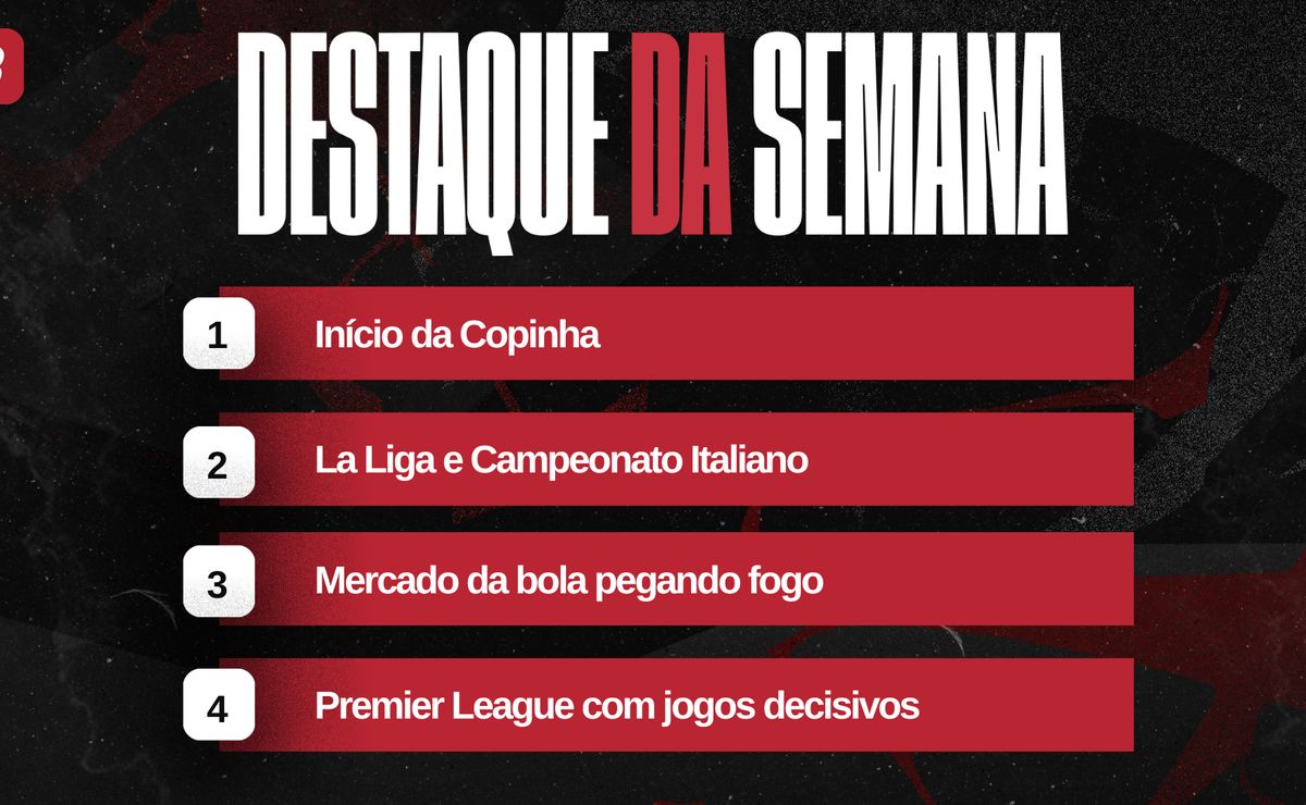 Agenda completa da semana: Premier League, Italiano, La Liga, início da Copinha e mercado